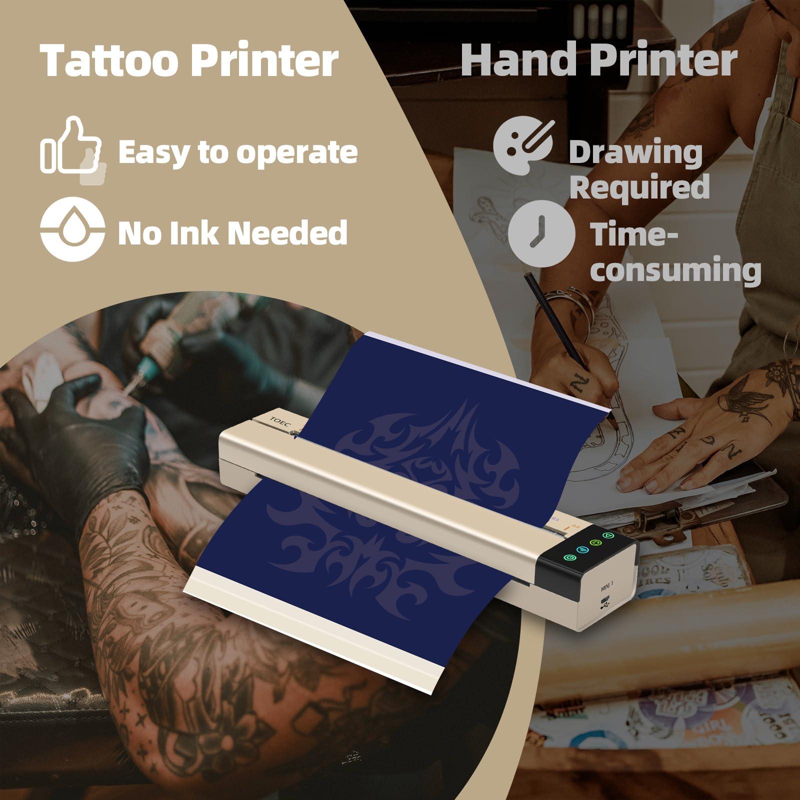 ATOMUS ATOMUS Tattoo Transfer Stencil Machine, Mini Thermal Copier Printer Connected Phone Computer Portable USB WiFi Tattoo Printer