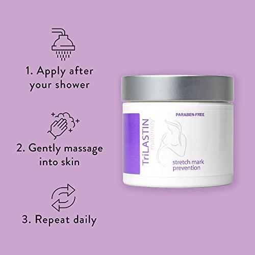 TriLASTIN TriLASTIN Maternity 1st Trimester Bundle, 3 Month Supply with (3) Maternity Stretch Mark Prevention Cream, (2) Hydro-Thermal Accelerator, Minimize Appearance of Stretch Marks, Paraben-Free