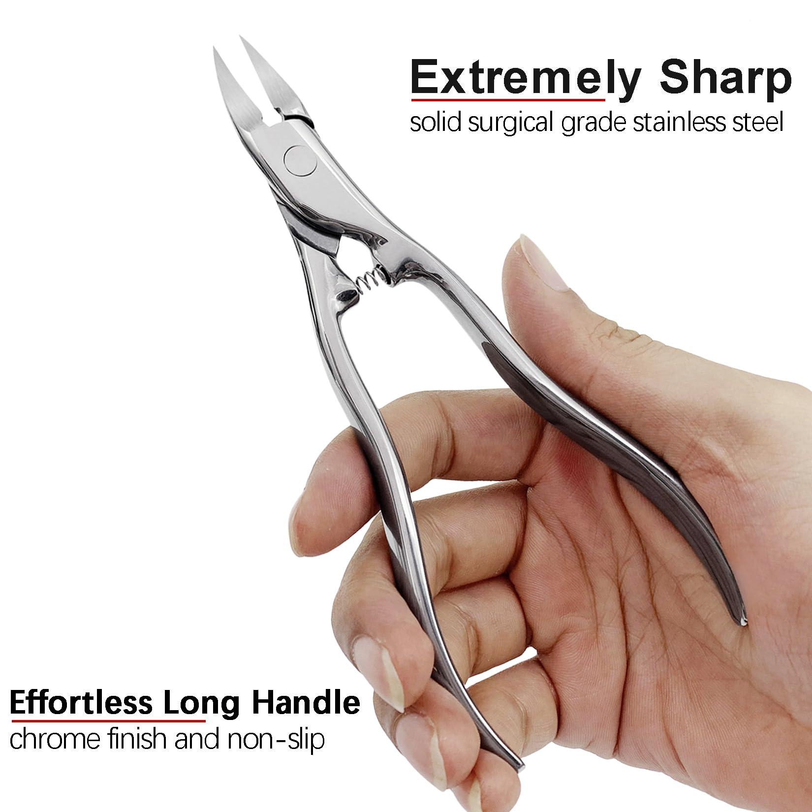 VOGARB VOGARB Toe Nail Clippers for Men Thick Nails for Seniors, Heavy Duty Large Ergonomic Long Handle Toenail Clippers for Seniors, 3pcs Set with Case (JCCT3PS)