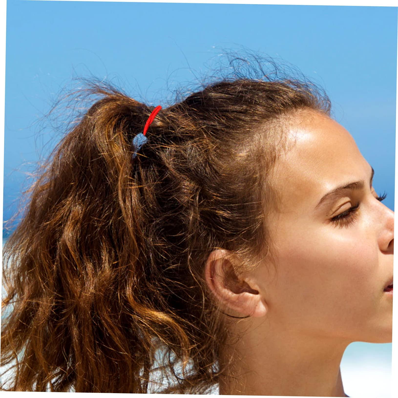 BELLIFFY BELLIFFY 100pcs Thin Hair Band Hair Bands Red Ponytail Holders Soft Ponytail Holders Bulk Hair Ties Mini Hair Ties Soft Elastic Bands Elastic Hair Rope Hair Coils Red Hair Bobbles Nylon