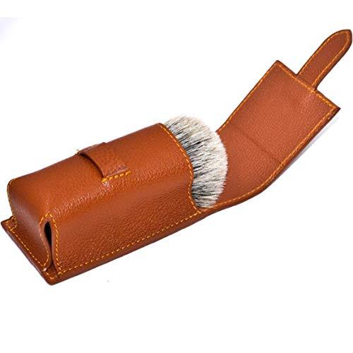 Parker Safety Razor Parker Genuine Leather Travel Shave Brush Case (Saddle Brown)