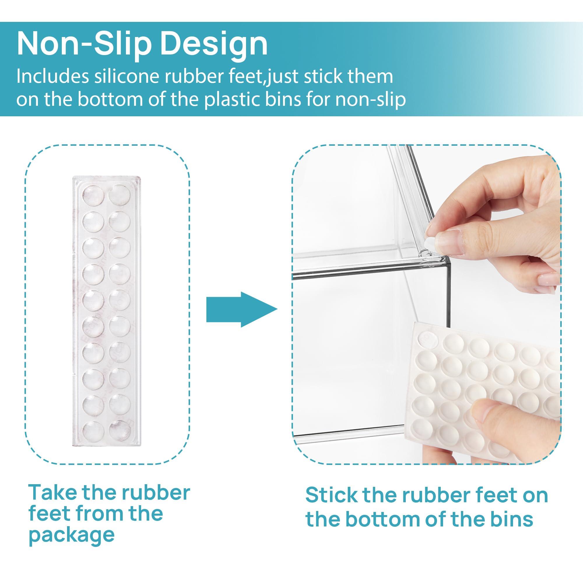 Vtopmart Vtopmart 4 Pack Clear Stackable Storage Drawers, 4.4'' Tall Acrylic Bathroom Makeup Organizer,Plastic Storage Bins For Vanity, Undersink, Kitchen Cabinets, Pantry, Home Organization