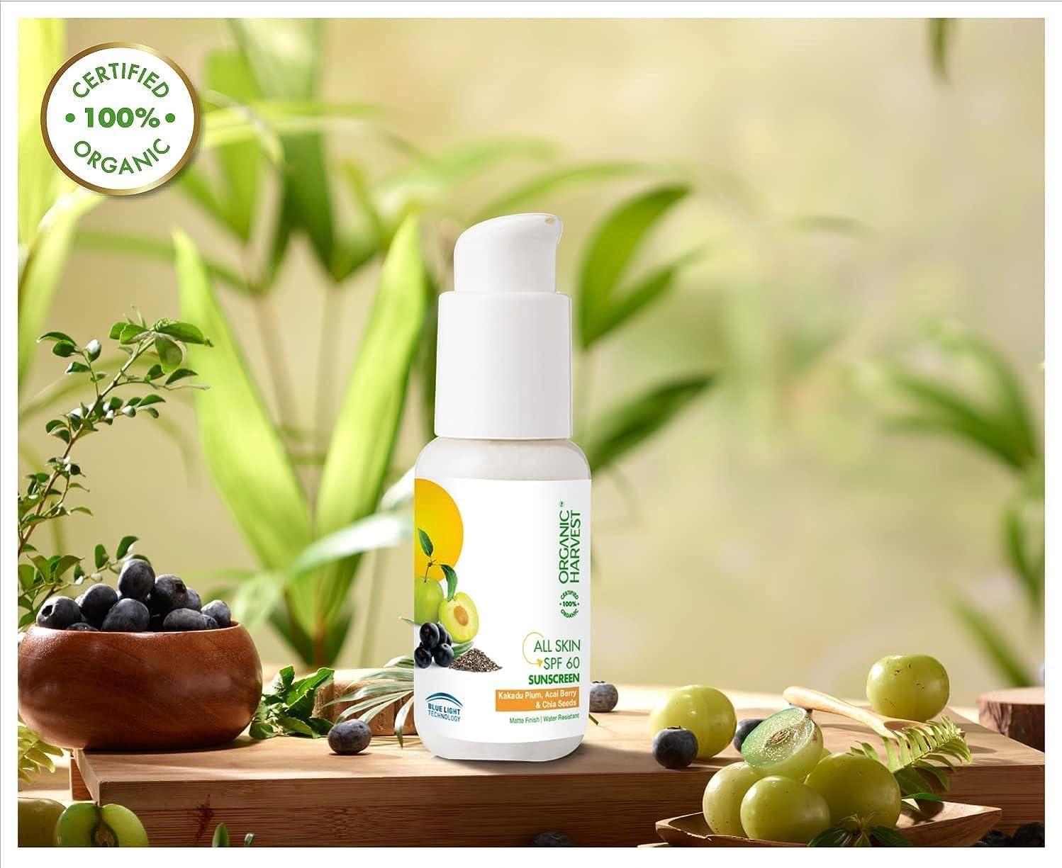 Generic All Skin SPF 60 Sunscreen: Kakadu Plum, Acai Berry & Chia Seeds | Sunscreen for Dry & Oily Skin | 100% American Certified Organic | 50gm