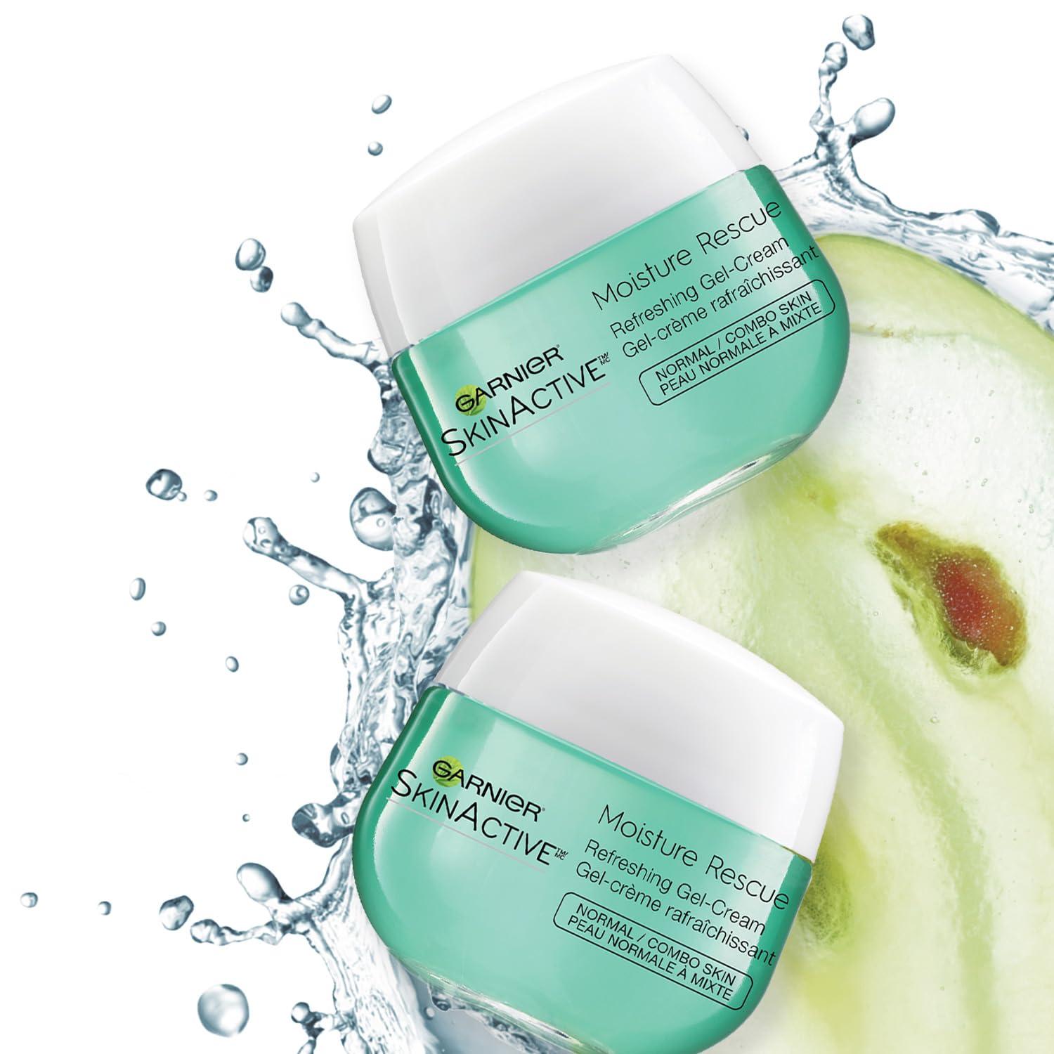 Garnier Garnier Moisture Rescue Refreshing Gel-Cream for Normal/Combo Skin, Oil-Free, 1.7 Oz (50g), 2 Count (Packaging May Vary)