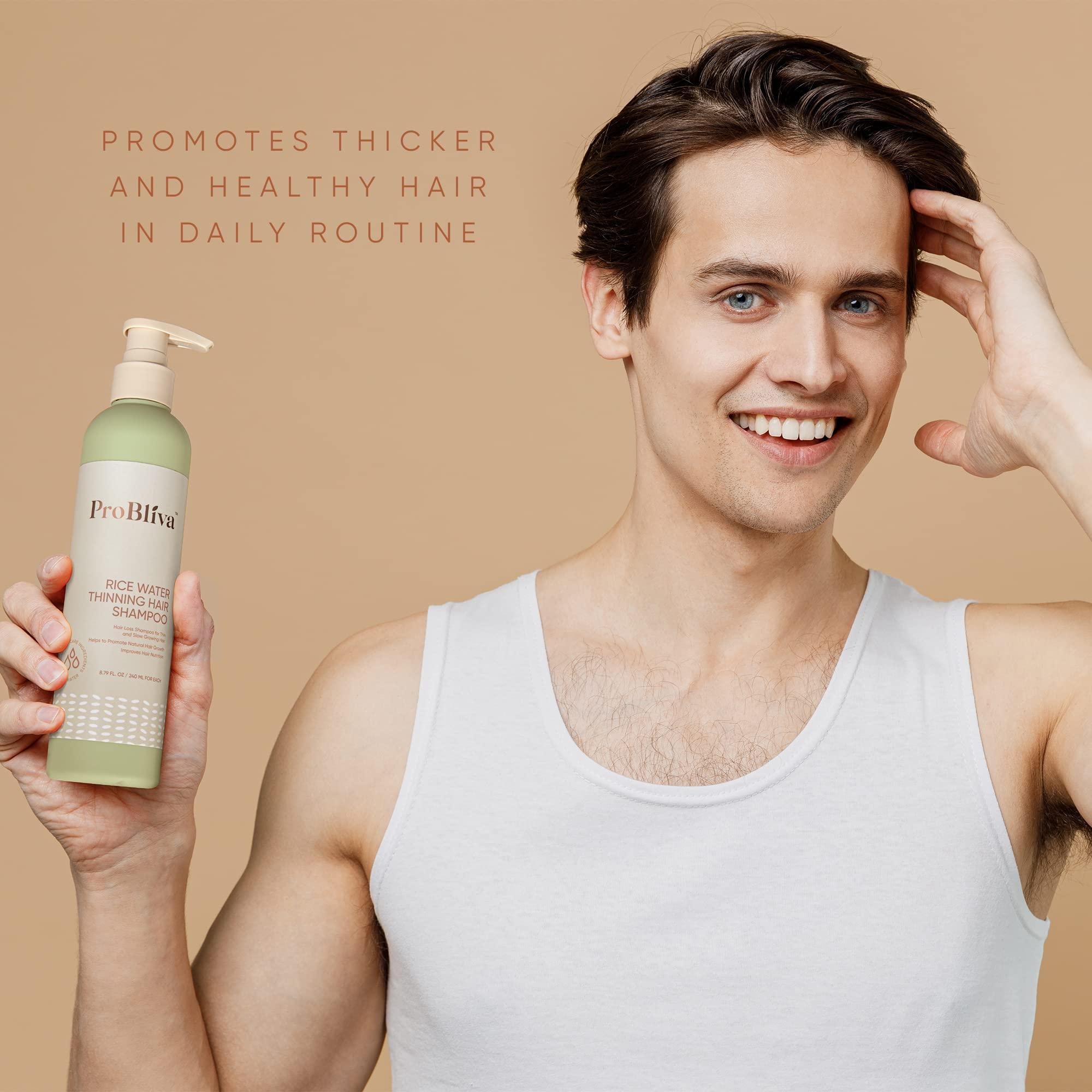 ProBliva Rice Water Thinning Hair Shampoo & Conditioner - Anti Hair Loss - Regrowth & Thickening