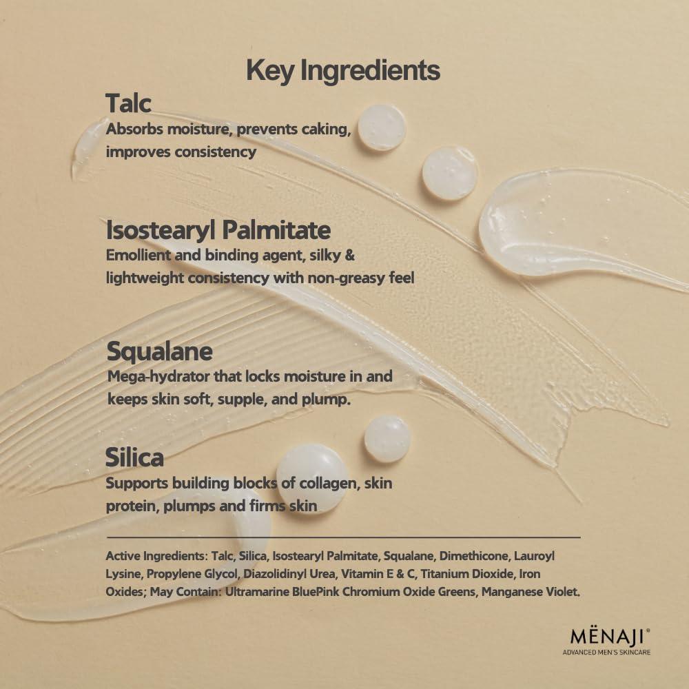 Menaji MNAJI Anti-Shine Powder (HDPV) - Anti-Shine Face Make-Up for Men - Natural Looking Makeup - Mens Cosmetics - Bronze