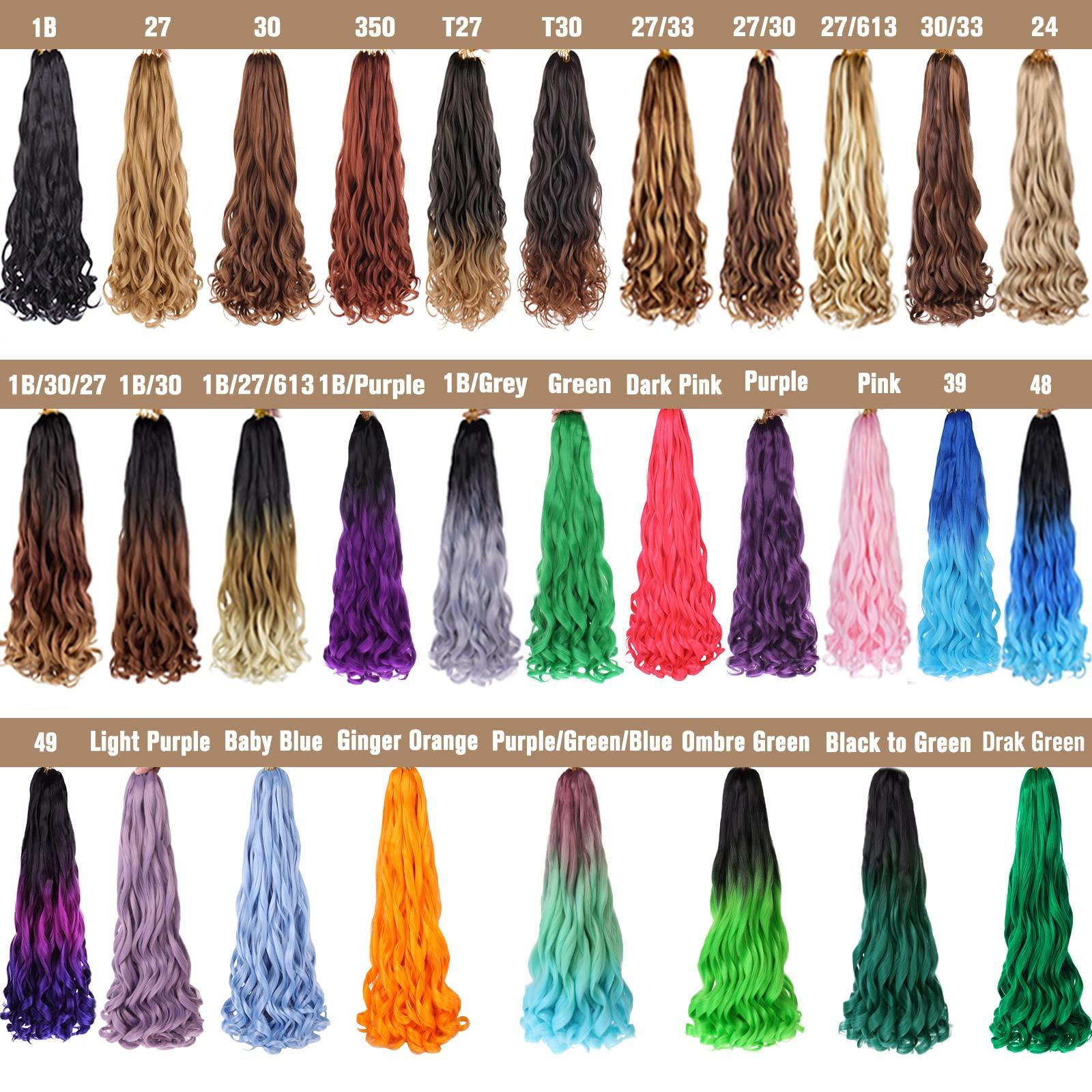 COOKOO COOKOO 9 Pack Copper Red Pre Stretched Spanish Curly Braiding Hair 18 Inch Pre-curled Loose Wave Crochet Braids Hair French Curls Crochet Braid Hair Extention for Goddess Nu Locs 350#