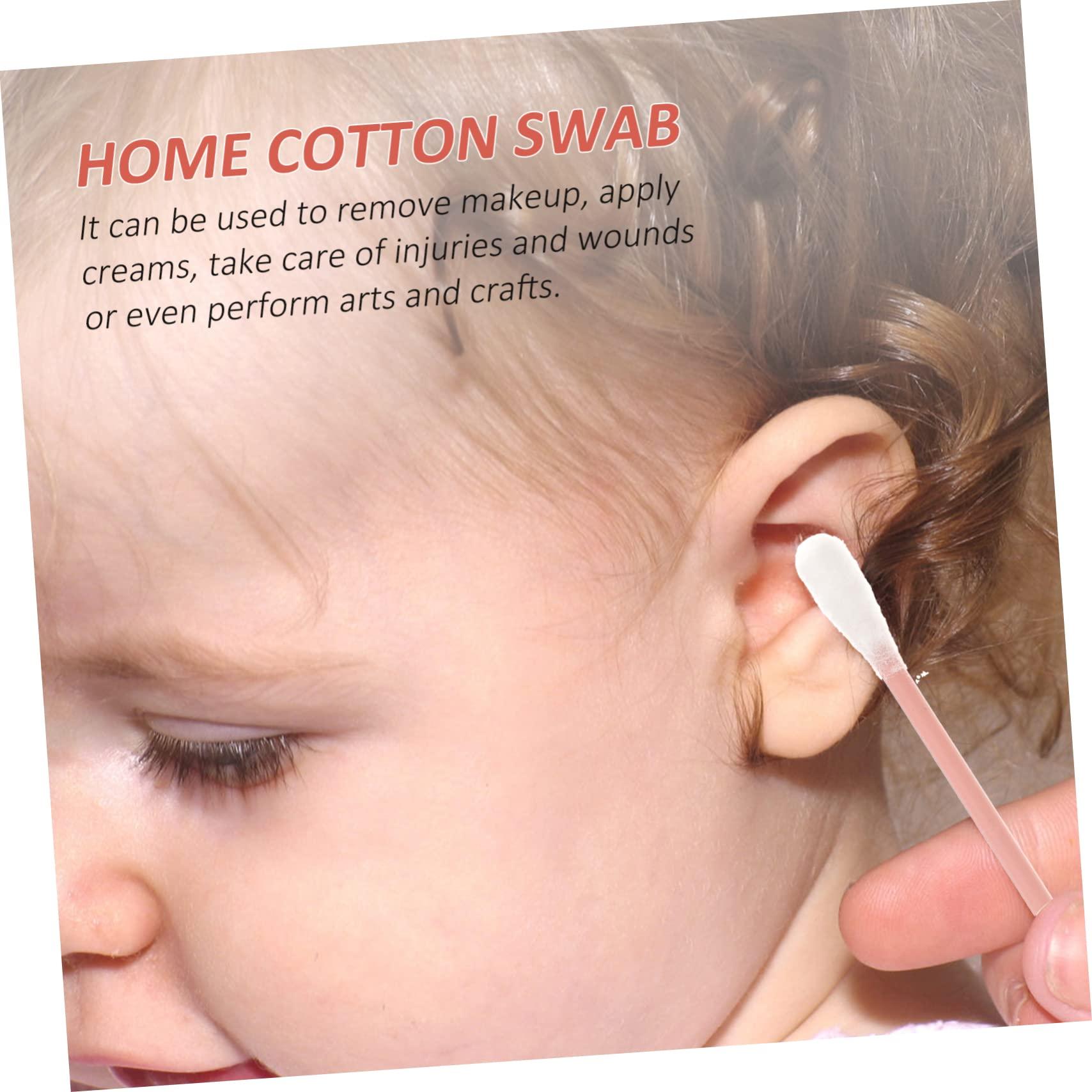 minkissy minkissy Japanese Ear Tool 80 Pack Cotton Swabs Round Box Double Tips for Ear and Makeup Cleaning