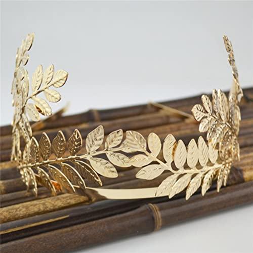 Beaupretty Goddess Leaf Headband Leaves Crown Tiara Greek Goddess Headband Wedding Headpiece for Women Girls (Golden)