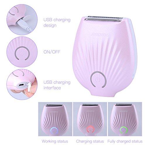Zeerkeer Electric Razor for Women, ZEERKEER Lady Shaver, Rechargeable & Waterproof Women Shaver, Hair Removal Trimmer Use Wet or Dry (Pink)