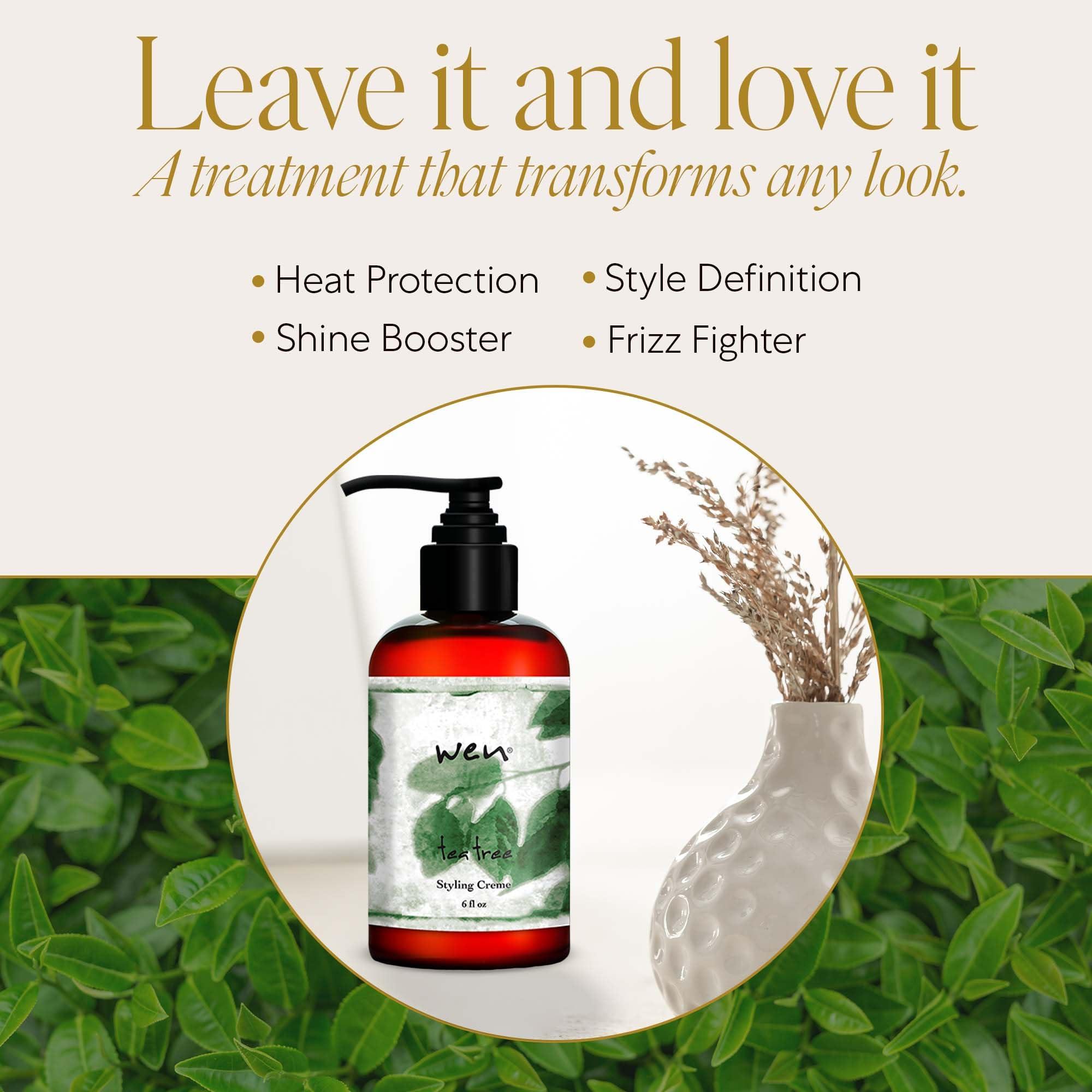 WEN by Chaz Dean WEN by Chaz Dean Styling Creme - Styling Cream, Hair Straightener Cream for Frizzy Hair, Anti Frizz Hair Product for Styling Wavy, Curly, Straight Hair, for Men & Women - Tea Tree, 6 Fl Oz (Pack of 1)