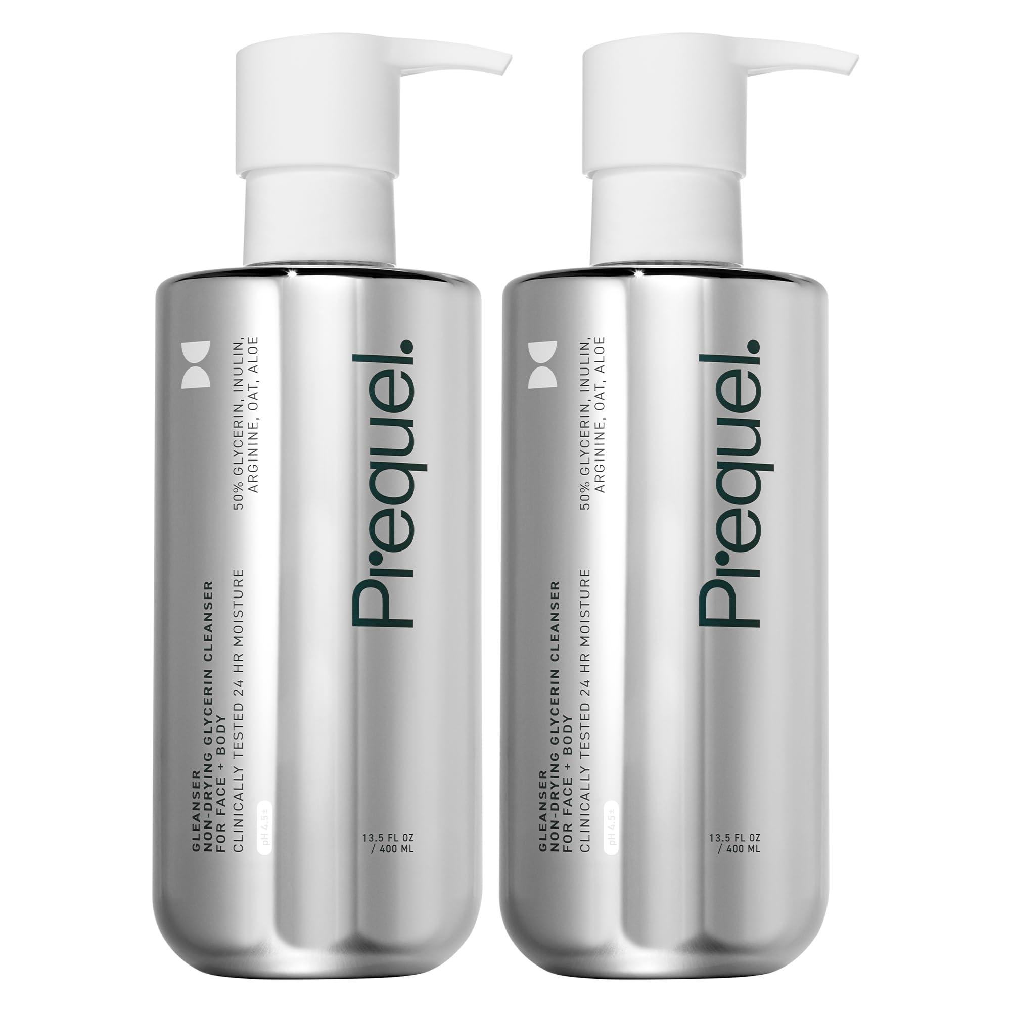 Prequel Prequel Skin - Gleanser Non-Drying Glycerin Cleanser - 2 Pack - Moisturizing Face Wash - Unscented - 13.5 Fl Oz