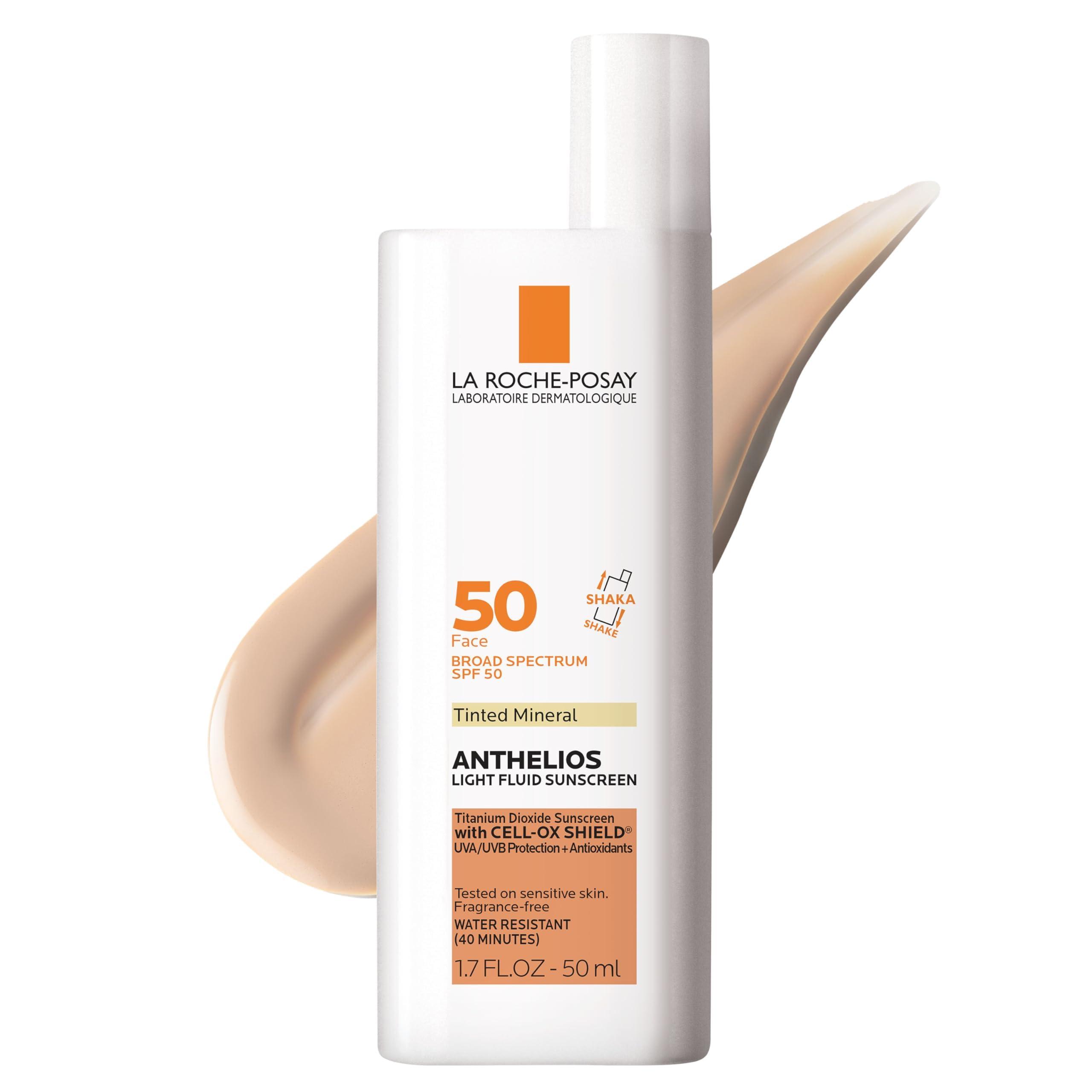 La Roche-Posay La Roche-Posay Anthelios Tinted Sunscreen SPF 40+, Broad Spectrum SPF + Antioxidants, Titanium Dioxide & Zinc Oxide Sunscreen, 4 Flexible Shades With No White Cast, Oil Free & Oxybenzone Free