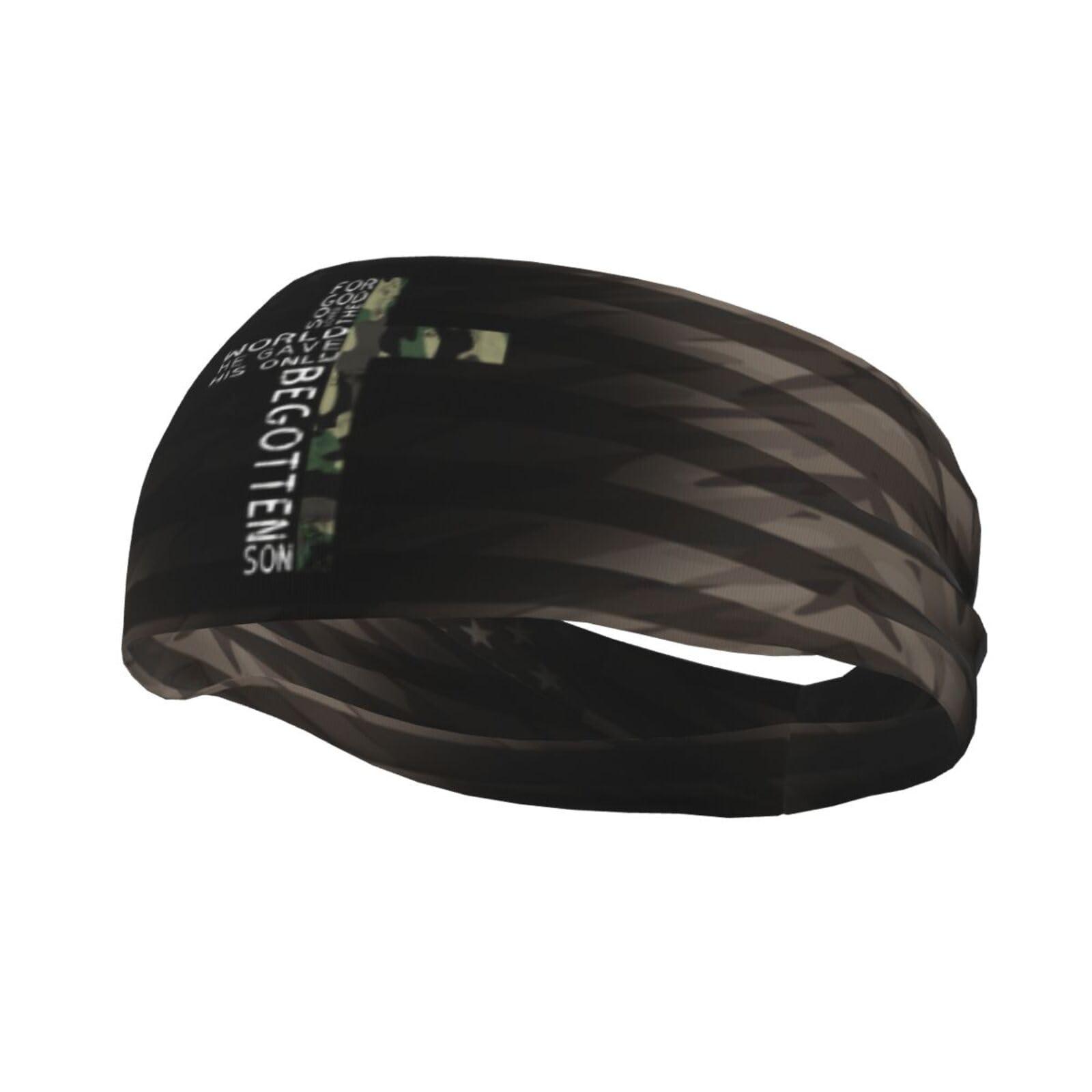Piguncle Piguncle Green Camo Christian Cross Bible Verse John 3-16 Sports Sweatband Defense Zone: Premium Quality Headbands For Active Lifestyles