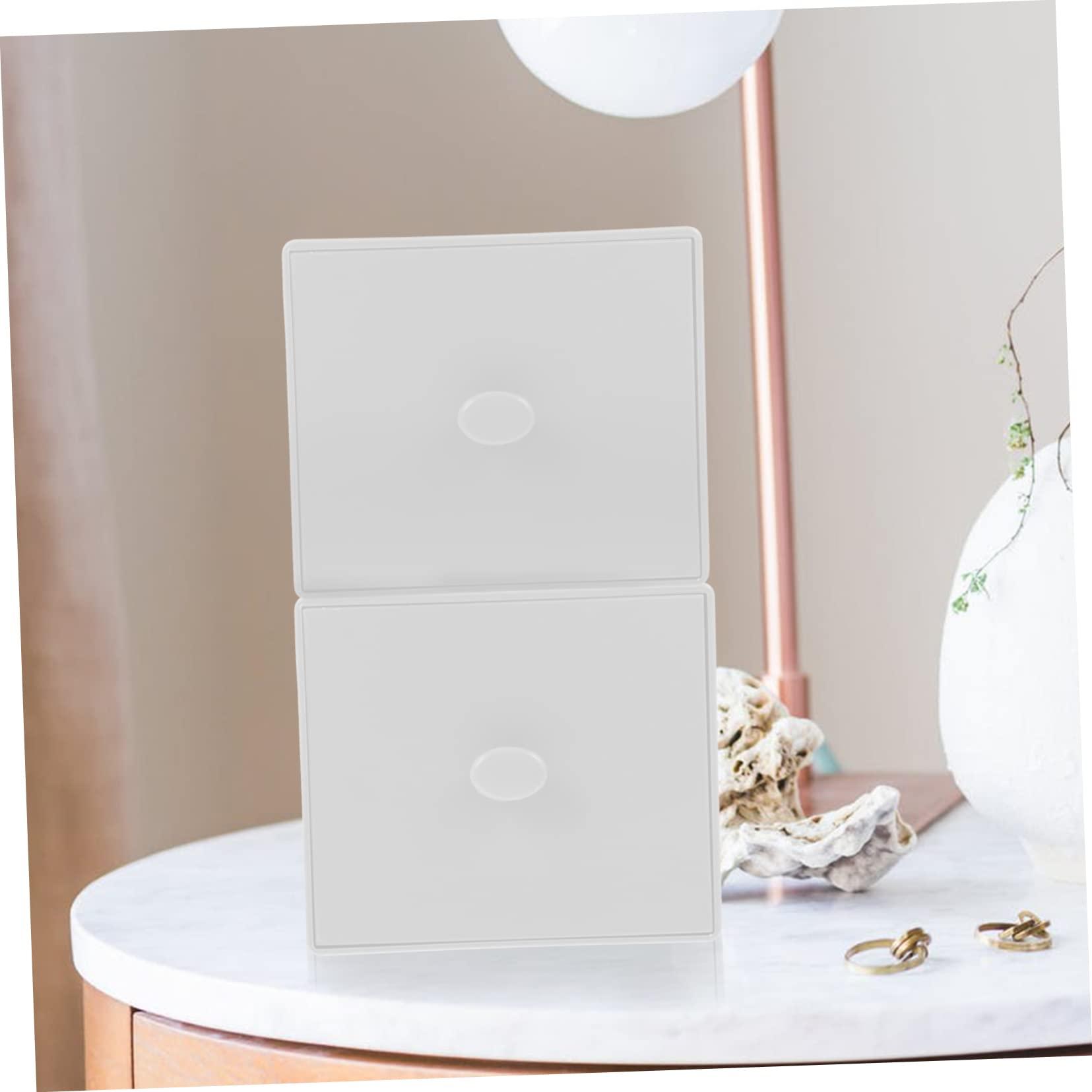 Hoement Hoement 2pcs Storage Box Holder Canisters Organiser Compartments Skincare Baskets Makeup Organizers and Storage Office Organization Make up Brushes Holder Cabinet Hat Pot Chrome White