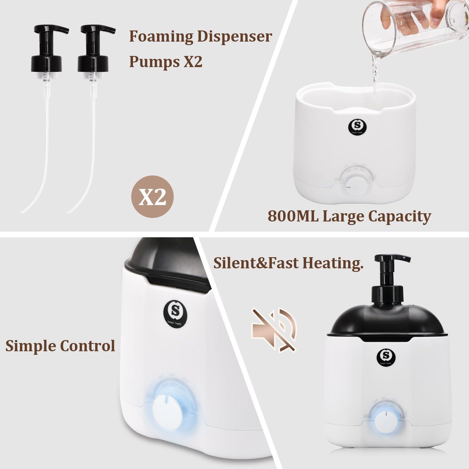 S SANGLE SOPFFY Hot Lather Machine SANGLE SOPFFY,Shaving Cream Warmer for Men -800ML Large Capacity Heated Shaving Cream Dispenser for Home Salon Barber Shop Spa With 2 Pumps,Christmas and Birthday Gift for Men