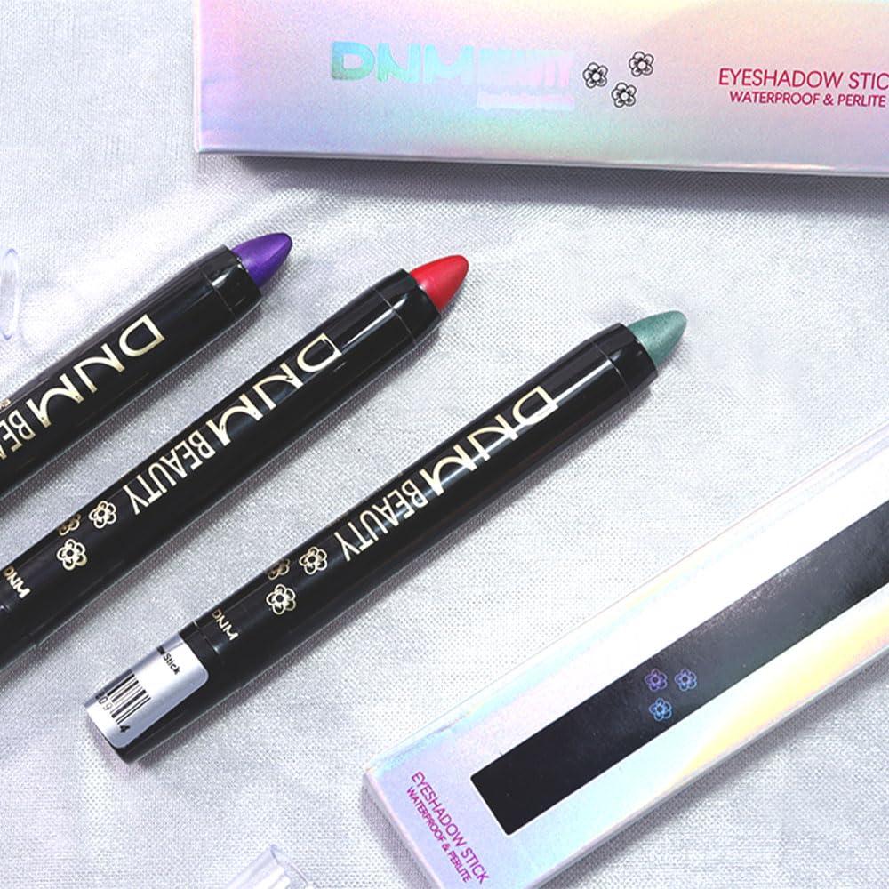 evpct evpct Green Shimmer Cream Eye Shadow Brightener Sticks Set for Eyes, Green Shimmery Matte Pencil Eye shadow Applicator Stick Pen Palette Makeup Waterproof sombras en crema para ojos 34#