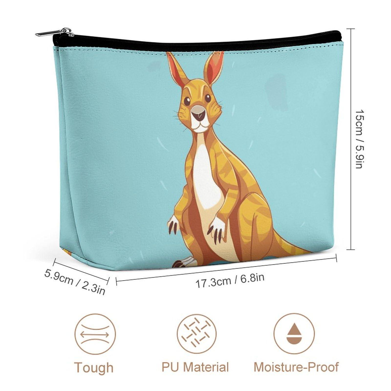 KLWQR KLWQR Funny Cartoon Kangaroo Zoo Makeup Bag for Purse Waterproof Cosmetic Bags Makeup Pouch with Zipper Travel Toiletry Bag Organizer for Women Ladies