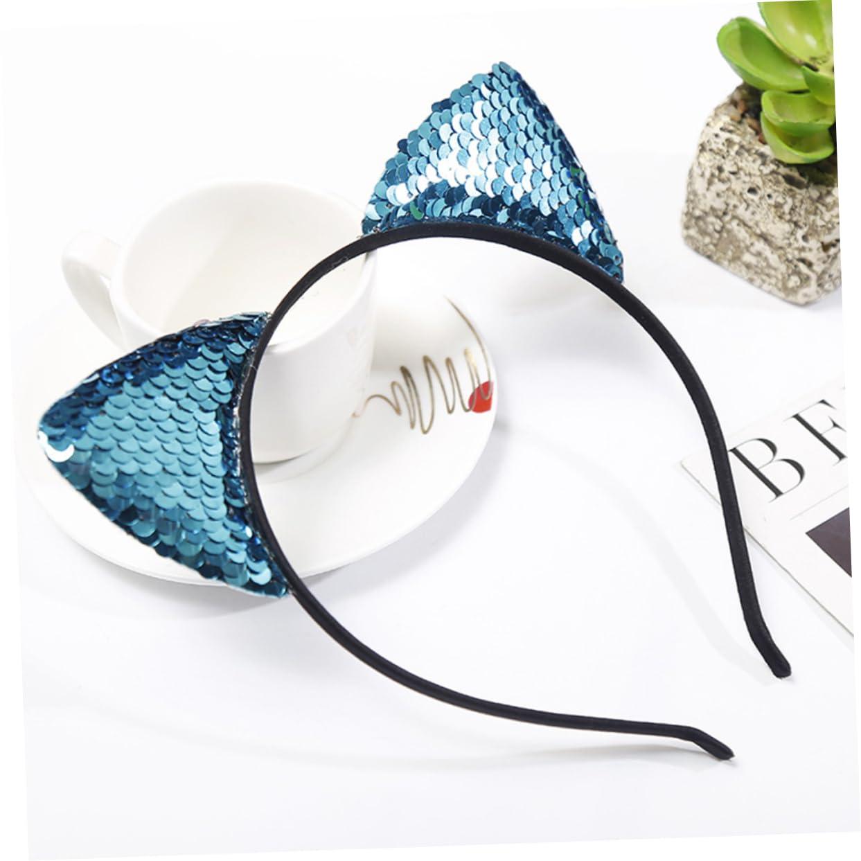 Ipetboom Ipetboom Cat Ears Headband Women's Hair Band Glittery Metal Hoops for Parties Daily Wear