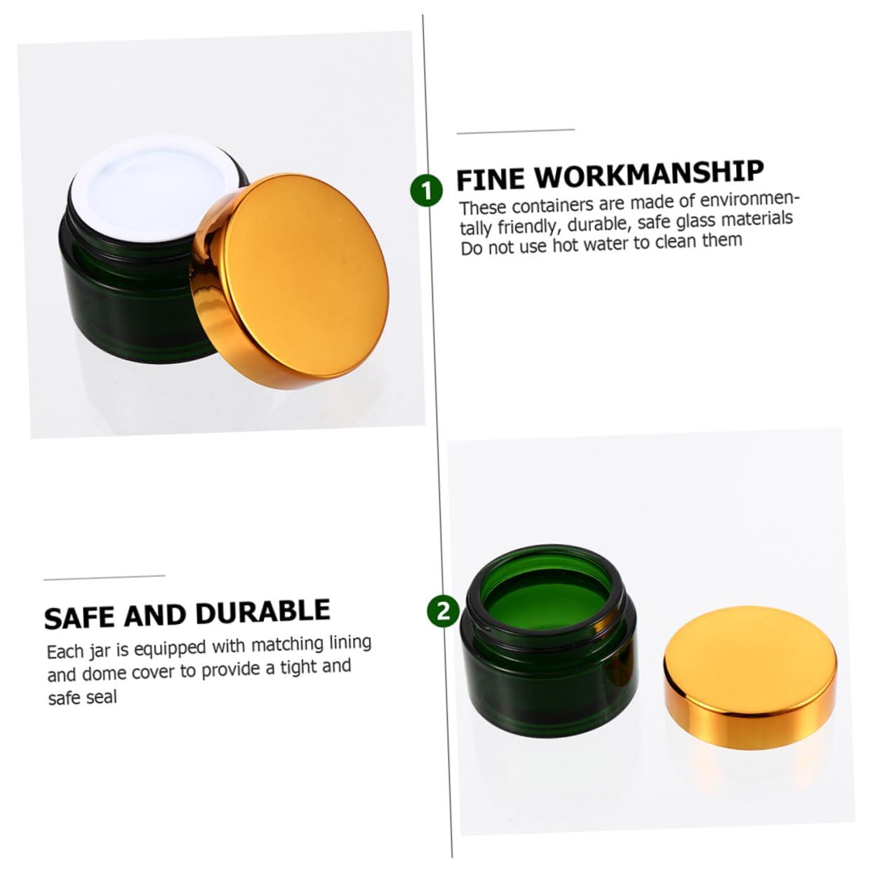 DOITOOL DOITOOL 10pcs Cream Bottle Pump Water Bottles Lotion Containers Condiment Cups Toiletries Sauce Cup Lid Refillable Salve Cream Jar Sample Clear Water Bottle Green Glass