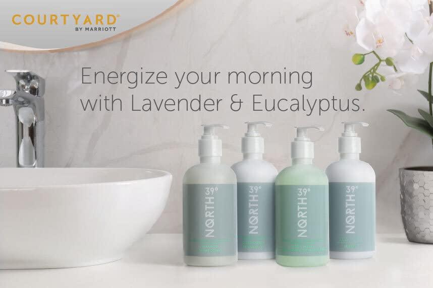 39° North 39 North Shampoo & Conditioner Set - Eucalyptus & Lavender Scent - Courtyard by Marriott and Residence Inn Hotels - Cleansing & Moisturizing - All Natural - 8.5oz - Hair Care Set