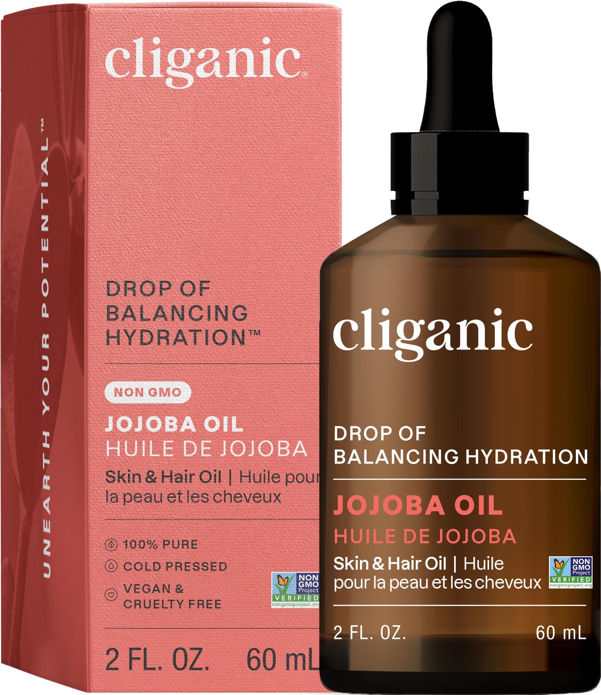 Cliganic Cliganic Non-GMO Jojoba Oil for Skin, Hair & Face (2oz) | 100% Pure, Natural Cold Pressed Unrefined Hexane Free