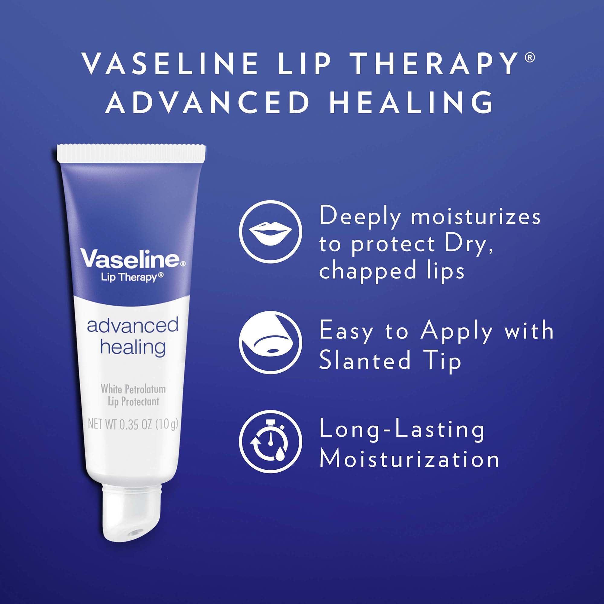 Vaseline Vaseline Lip Therapy Advanced Healing Lip Balm Tube 3-Pack  White Petroleum Lip Protectant, 0.25 Oz Ea