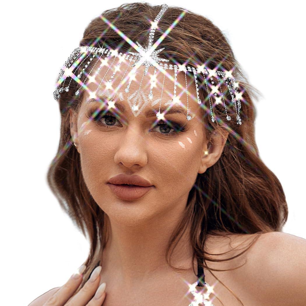 Yikisdy Yikisdy Silver Crystal Headband Sparkly Rhinestone HeadPiece Fashion Wedding Head Piece