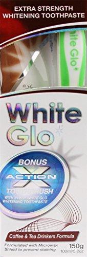 White Glo White Glo Coffee and Tea Drinkers Whitening Toothpaste with Bonus X Action Toothbrush, 5.2 Ounce