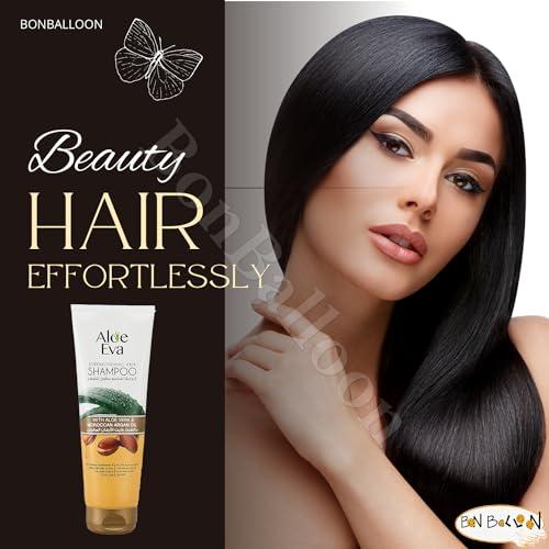 Egyptian Aloe Eva Hair Shampoo With Aloe Vera & Moroccan Argan Oil (7.77 oz / 230 ml) Provides Hair With Instant Shine & Softening The Hair