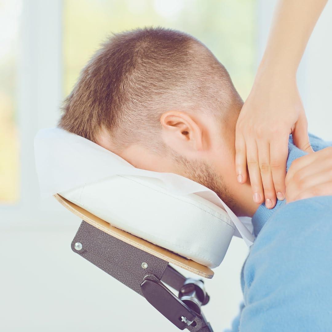 MassageStore Massage Store Flat Disposable Bamboo Face Cradle Headrest Covers, Medical-Grade, Hygienic, Cloth-Like, Soft, Durable, for Massage Tables & Massage Chairs, White, 1000 ct