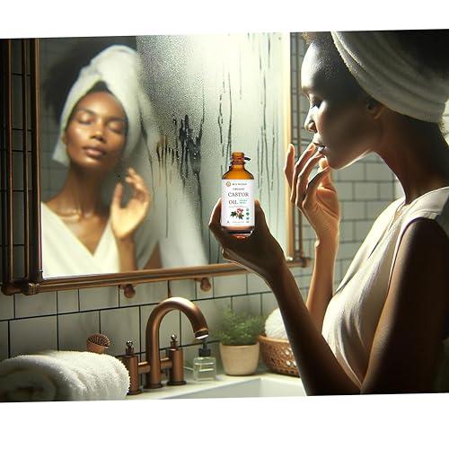 M.D. KLEAN M.D. KLEAN Castor Oil Organic (500ml) Cold Pressed Unrefined Amber Glass Bottle, Hexane Free, Extra Virgin - Strengthens And Grows Thicker Lashes & Brows - USDA Certifided 100% Pure Organic