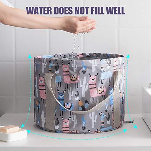 DETTELIN DETTELIN High Capacity Collapsible Foot Bath Basin,Portable Multi-use Foot Bath Tubs for Foot Spa Soaking Feet, Foot Bath Bag Travel Outdoor Camping(21L Grey Navy Blue)