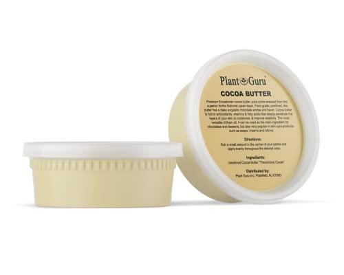 Plant Guru Raw Cocoa Butter 8 oz. 100% Pure Natural Unrefined FOOD GRADE Arriba Nacional Cacao Bean, Great For Chocolate Making, Soap, Lip Balm and Moisturizer For DIY Body Butters