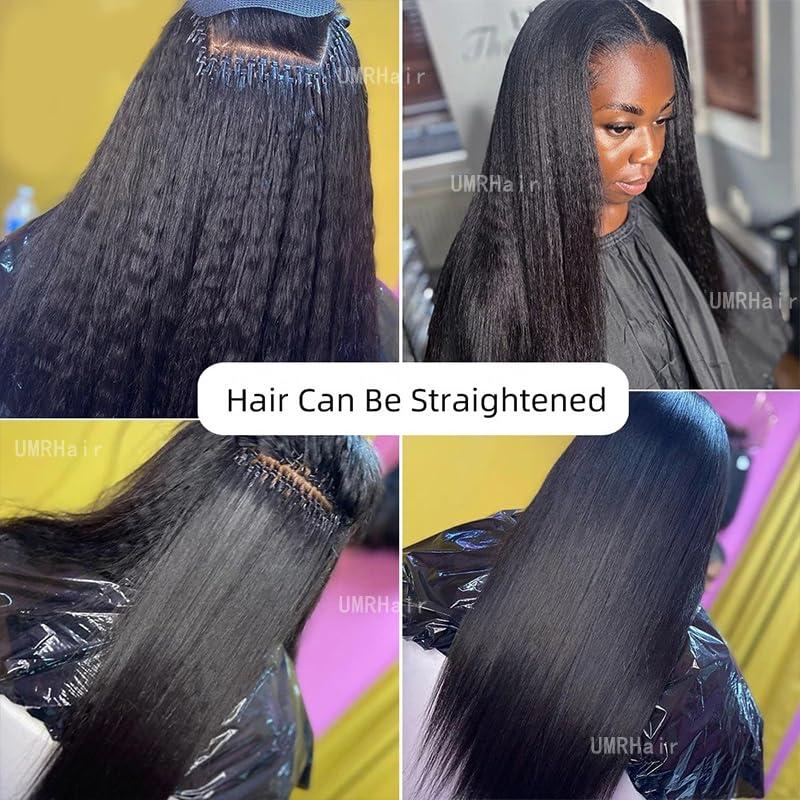 UMRHair 12inch I Tip Human Hair Kinky Straight Pre Bonded Keratin Stick In Hair Extensions 70g 100strands Cold Fusion I Tip Hair Extensions Real Hair Beaded Extension Brazilian Remy Human Hair