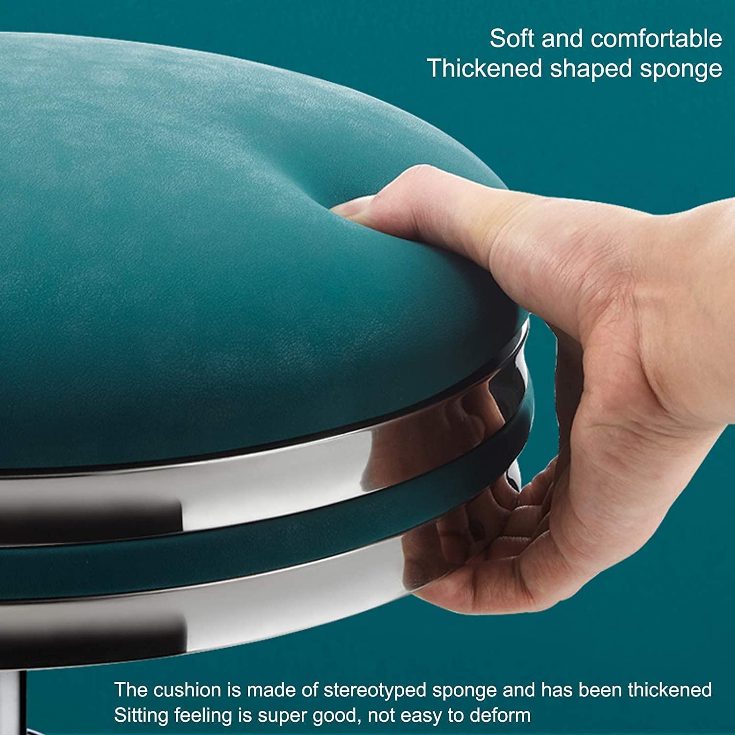 DYCIN Rolling Stools with Wheels Heavy Duty Stainless Steel Hydraulic Rolling Salon Stool, Leather with Handle Height Adjustable Beauty Swivel Stools, for Shop Drafting Work Office Tattoo Stool