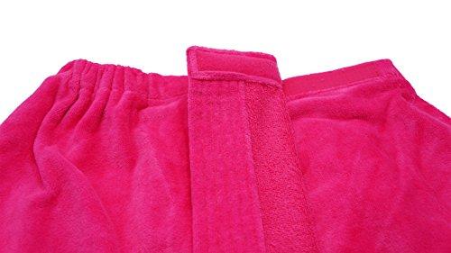 Silken Textile Silken Women's 100% Turkish Cotton Towels Terry Velour Body Wrap Towel with Adjustable Closure (Hot Pink)