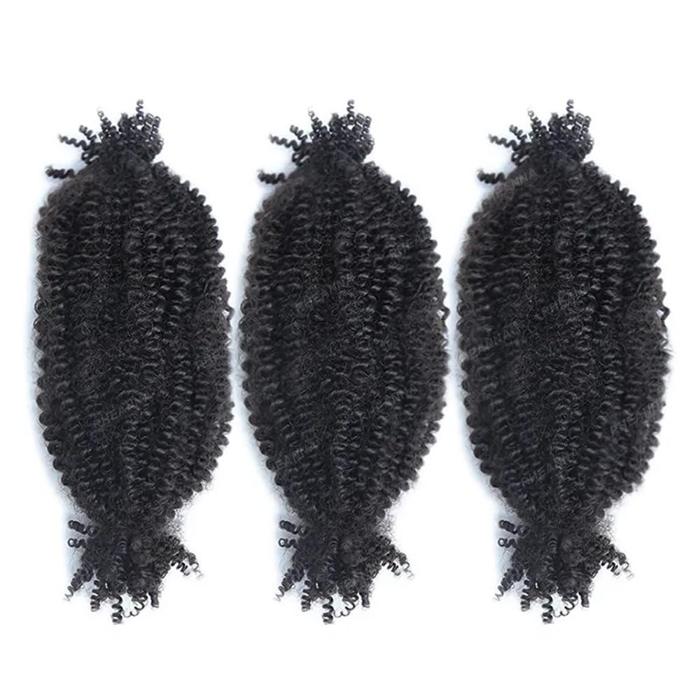 RHEANNA RHEANNA Human Afro Kinky Curly Hair For Twist Braids No Weft Double Drawn Twist Hair Extensions Braiding Afro Kinky Bulk Human Hair For Twist 100g/bundle 20\" 20\"