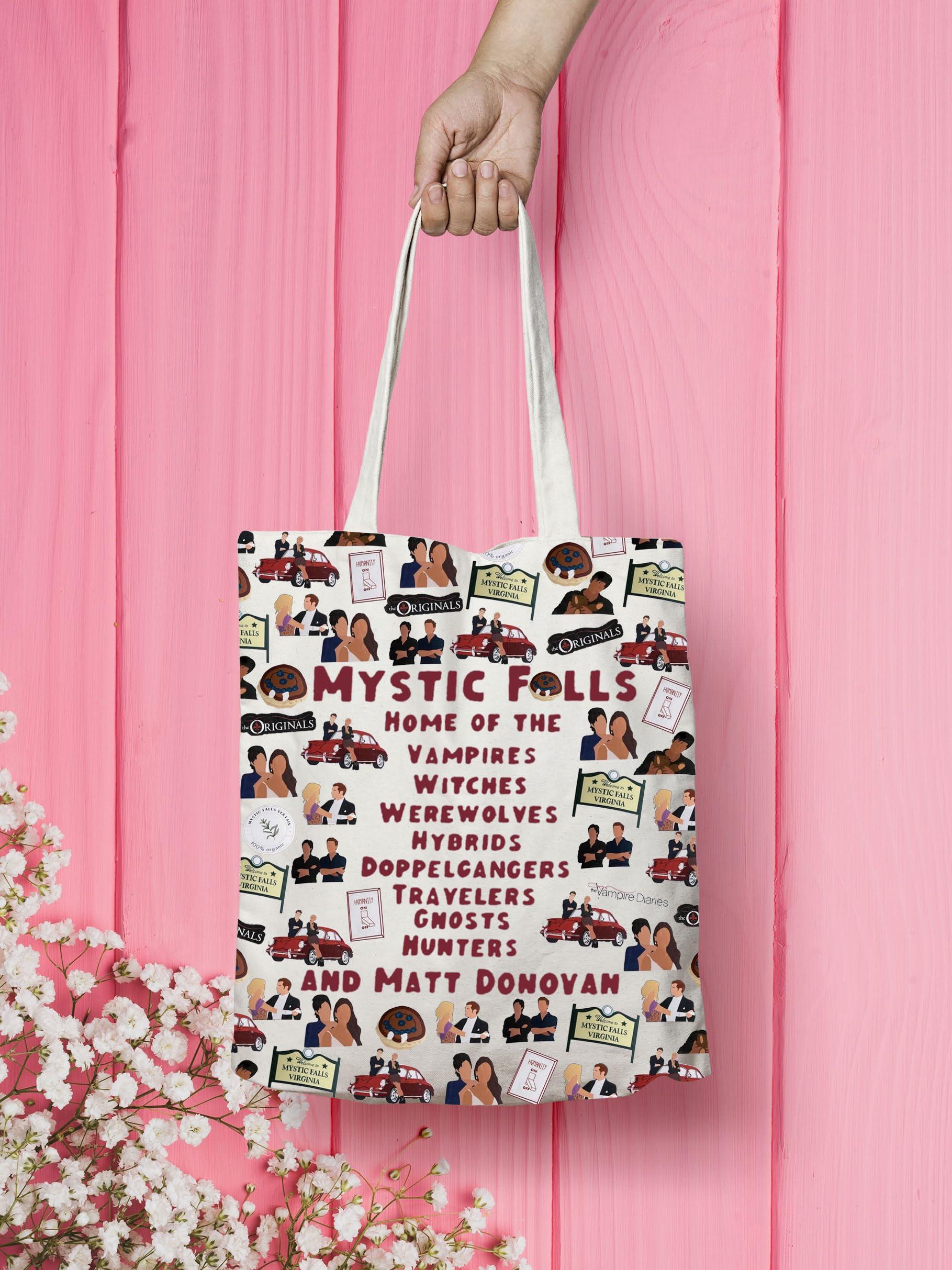 VAMSII VAMSII Vampire Lover Gifts Sa Brothers Tote Bag TV Series Inspired Gift Vampire Themed Gift (MATT DONOYAN tote)