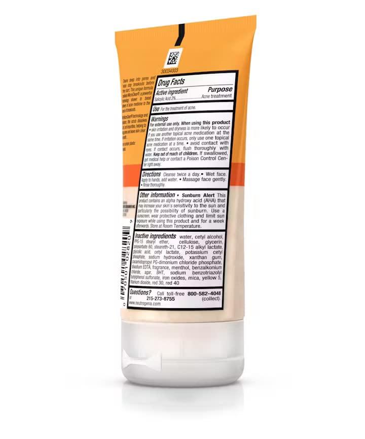 Neutrogena Neutrogena Acne Wash Daily Scrub 4.2 Ounce (124ml) (Pack of 6)