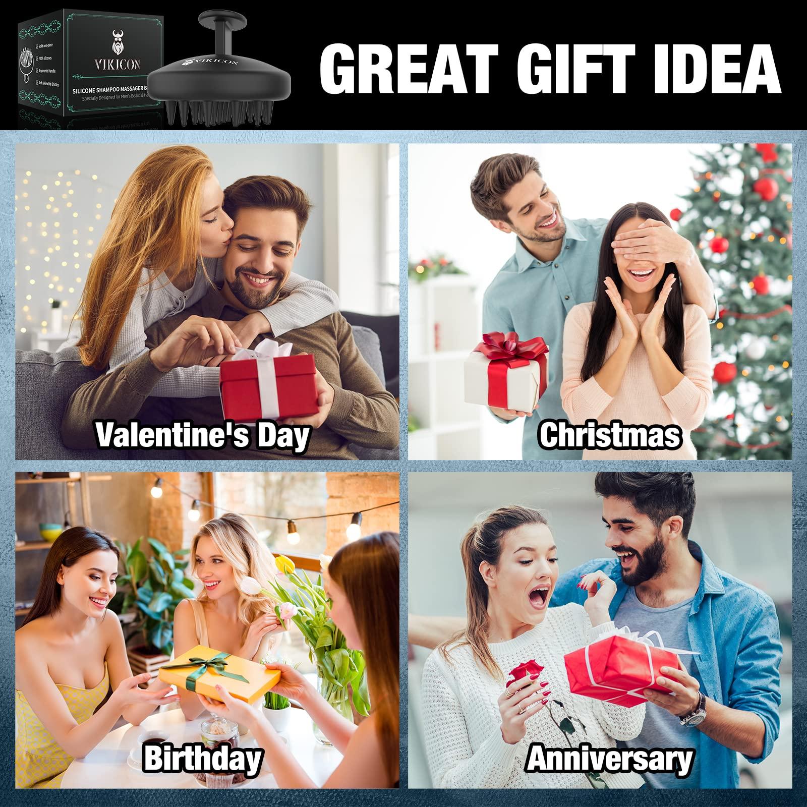 VIKICON VIKICON Beard Straightener & Beard Scrubber, Grooming Tools for Beard, Mustache Hair, Gifts for Men