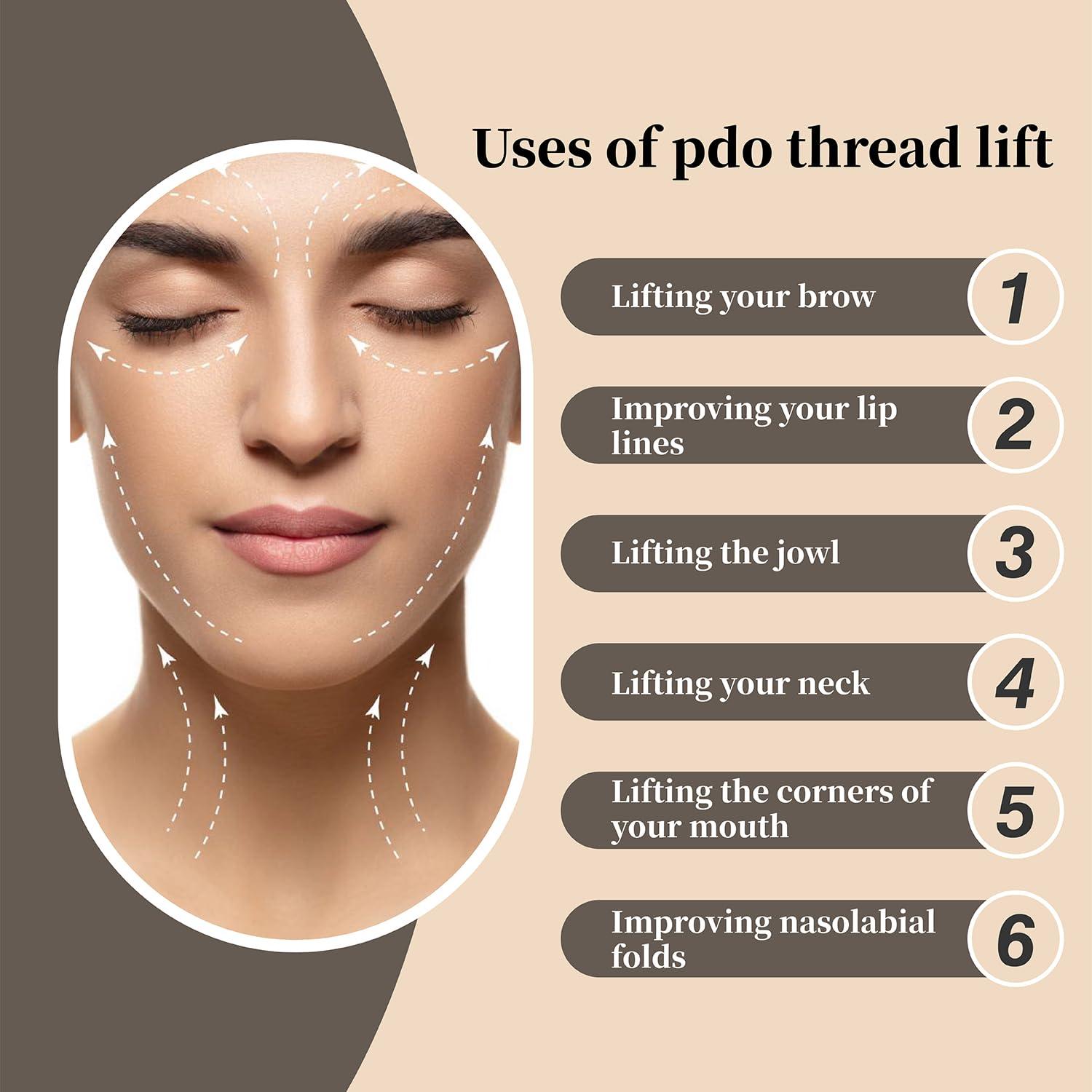 Habodd Pdo Cog Threads 23G90MM, Cog Threads Face Lift Bullet Blunt 10Pcs Pdo Threads Lift for Face/Body 360R Bi-direction Barb Lifting Cog 6D Type