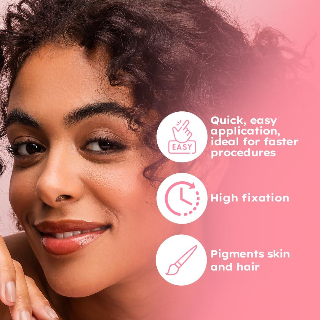 Menela MENELA Eyebrow Henna Tint - Medium Brown Henna Brow Dye with Bamboo Extract for Enhanced, Natural-Looking Brows - 2.5g Henna Powder & 15ml Fixer - Eyebrow Tint Kit