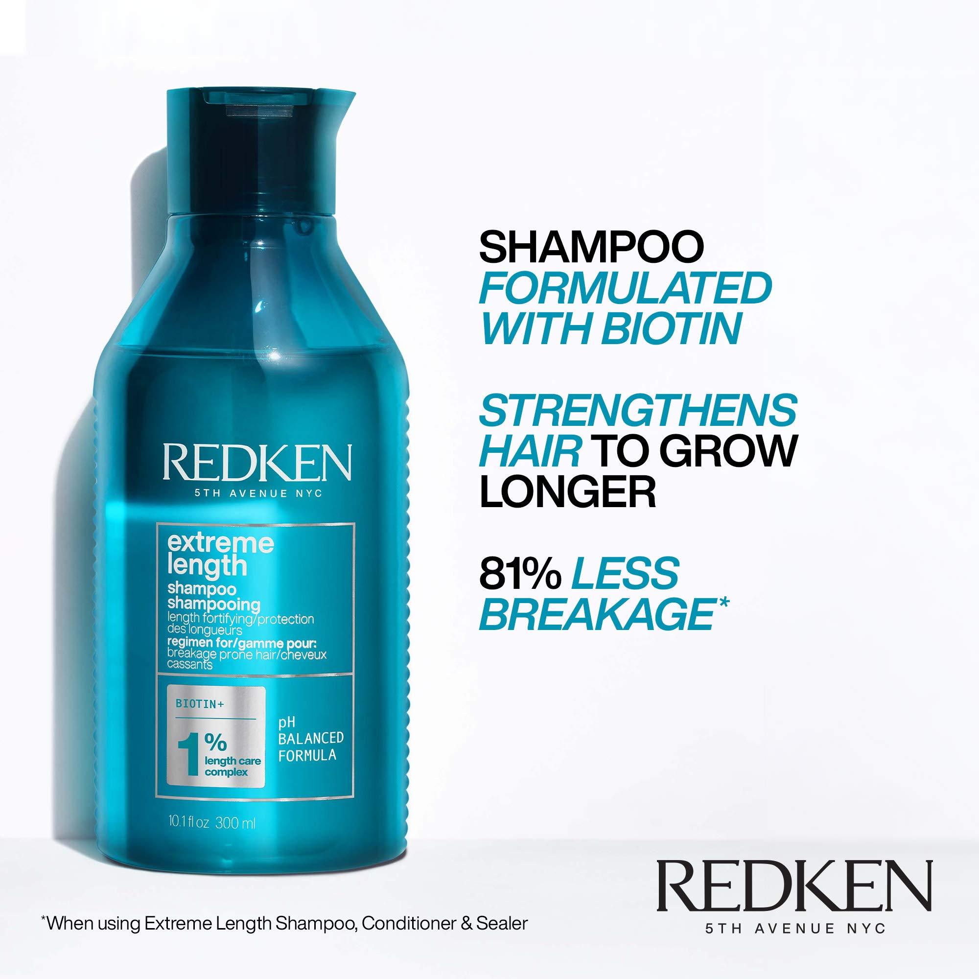 REDKEN Redken Extreme Length Shampoo | For Hair Growth | Prevents Breakage & Strengthens Hair | Infused With Biotin | 10.1 Fl Oz (Pack of 1)