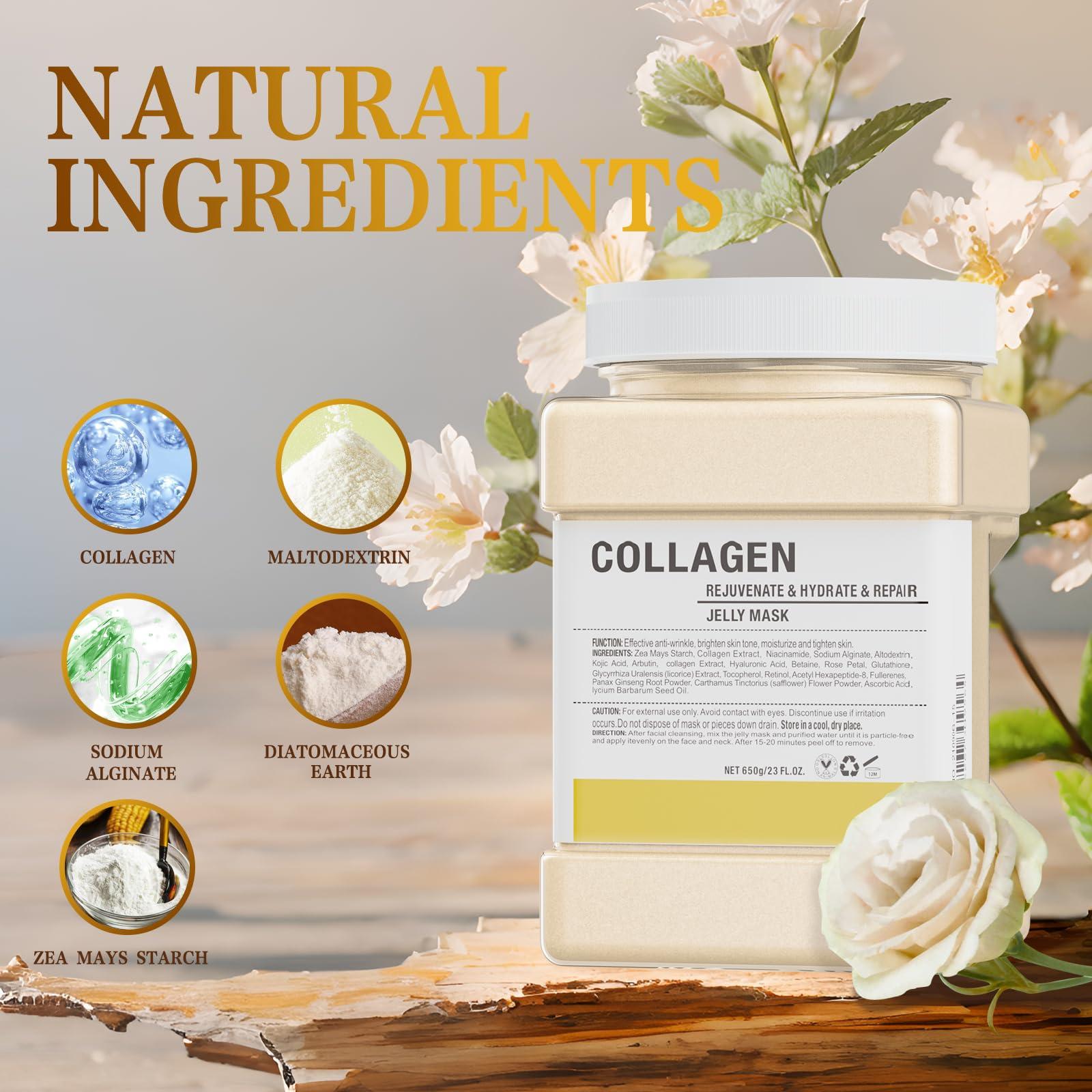 Truvenum Truvenum Jelly Mask Powder for Facials Professional - Collagen Firming & Moisturizing Face Mask Skin Care, Hydrojelly Mask, Peel Off Jelly Masks for DIY Spa 23 Fl Oz