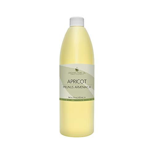 organic pure oil Apricot Kernel Oil - 100% Pure, Organic, Cold Pressed, Unrefined, Raw - Bitter Scent, Therapetutic Premium Grade A Kernal - Perfect for Massage, Skin, Hair & Body Care 16 OZ Quart Bulk
