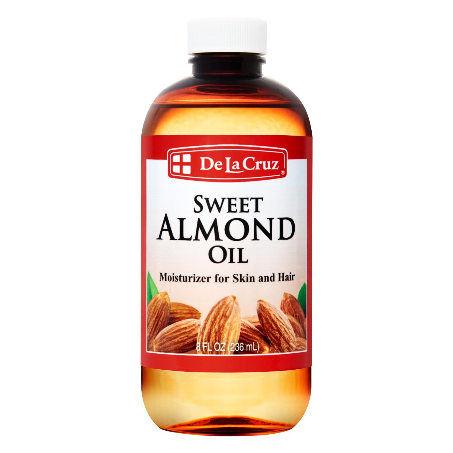 De La Cruz De La Cruz Sweet Almond Oil - Expeller Pressed Almond Oil for Skin and Hair 8 FL. OZ. (236 mL)