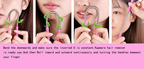 Kapmore Hair Removal Spring, Kapmore Threading Hair Removal Removes Hair on The Upper Lip, Chin, Cheeks and Sideburns Including Facial Hair Epilator with Beauty Tweezers, Eyebrow Shaping Razor