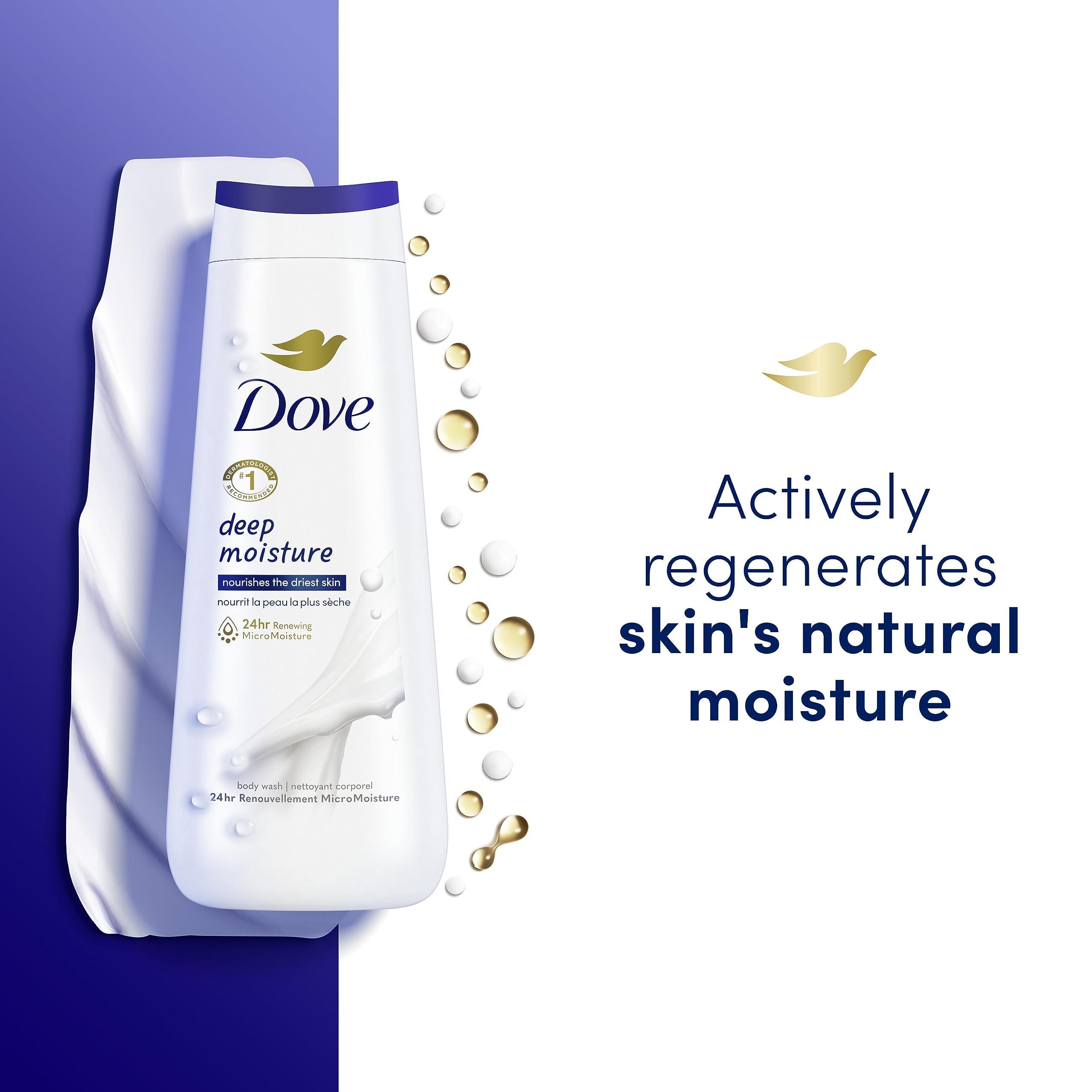 Dove Dove Body Wash Deep Moisture, Sensitive Skin, Cucumber and Green Tea, and Shea Butter & Vanilla 4 Count Collection with Deep Moisture 4 Count For Dry Skin 20 oz