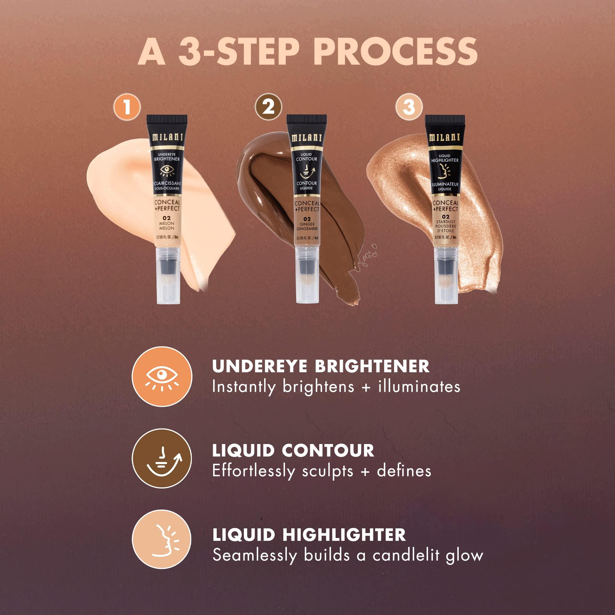 Milani Milani Conceal + Perfect Undereye Brightener for Treating Dark Circles, Face Lift Collection - Rose